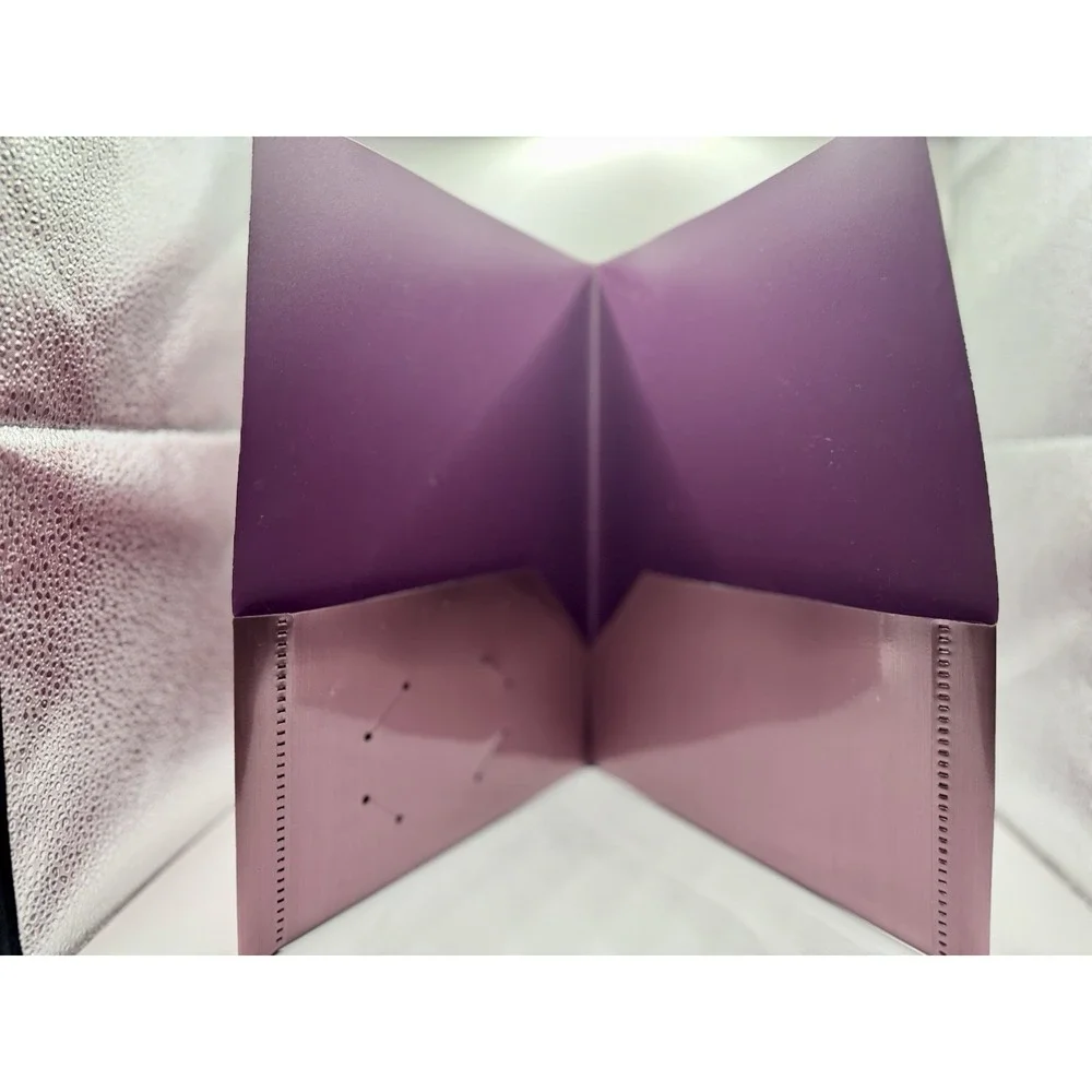 Poly folder Set‎ 2 Pink Metallic Shiny Satin Brushed Finish Pockets plastic New